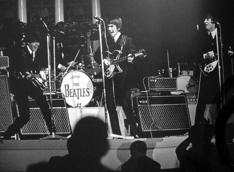 The Beatles, Stockholm, July 1964, with new Vox AC100s