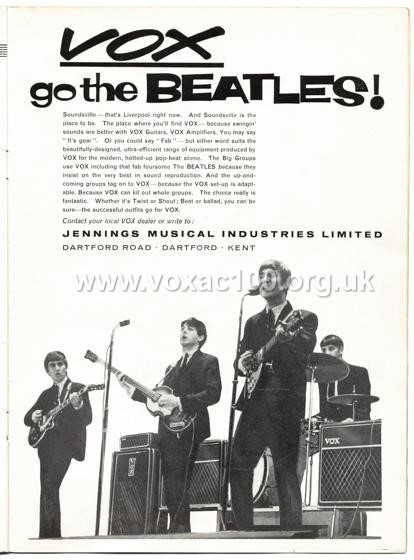 Beat Monthly (later Beat Instrumental) magazine, 1963, volume 8, Vox advert