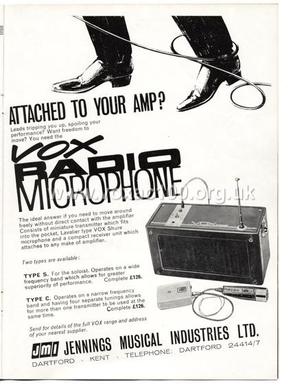 Beat Monthly (later Beat Instrumental) magazine, 1964, volume 14, Vox advert