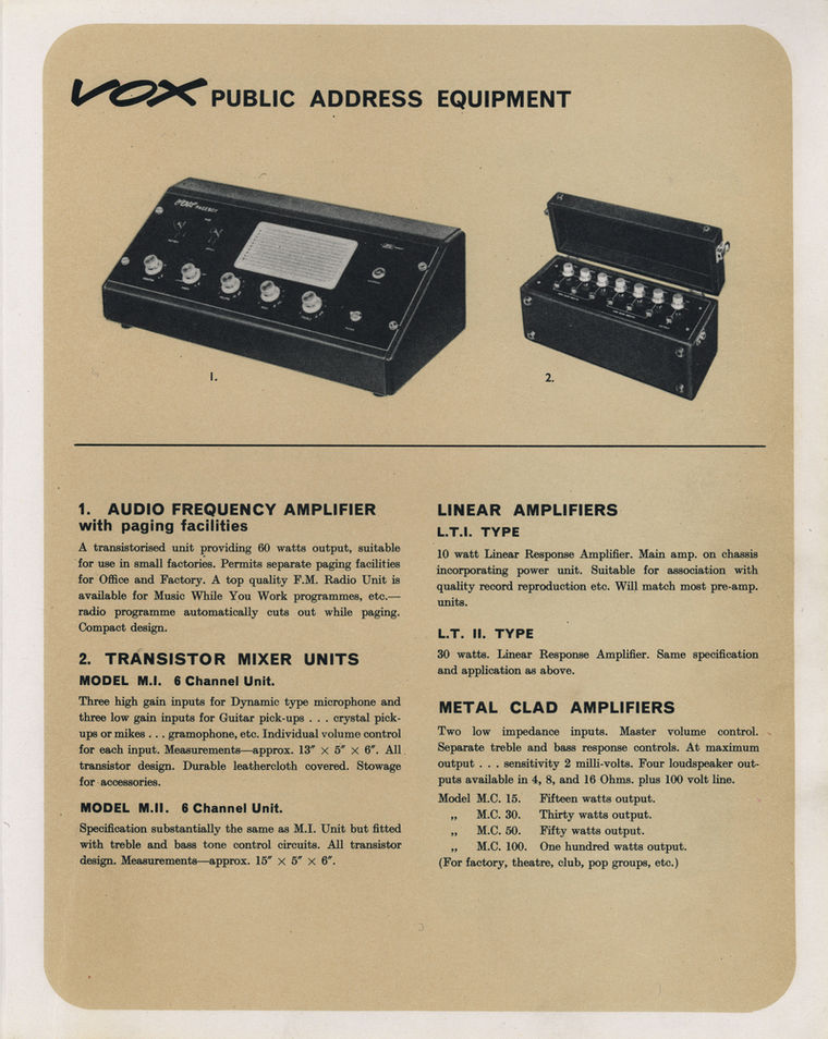 Vox Catalogue (Catalog), February 1964