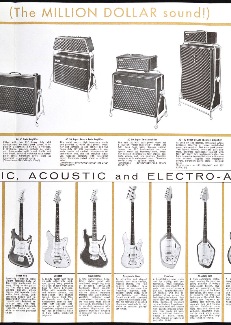 Thomas Organ Vox Million Dollar catalog, late 1964