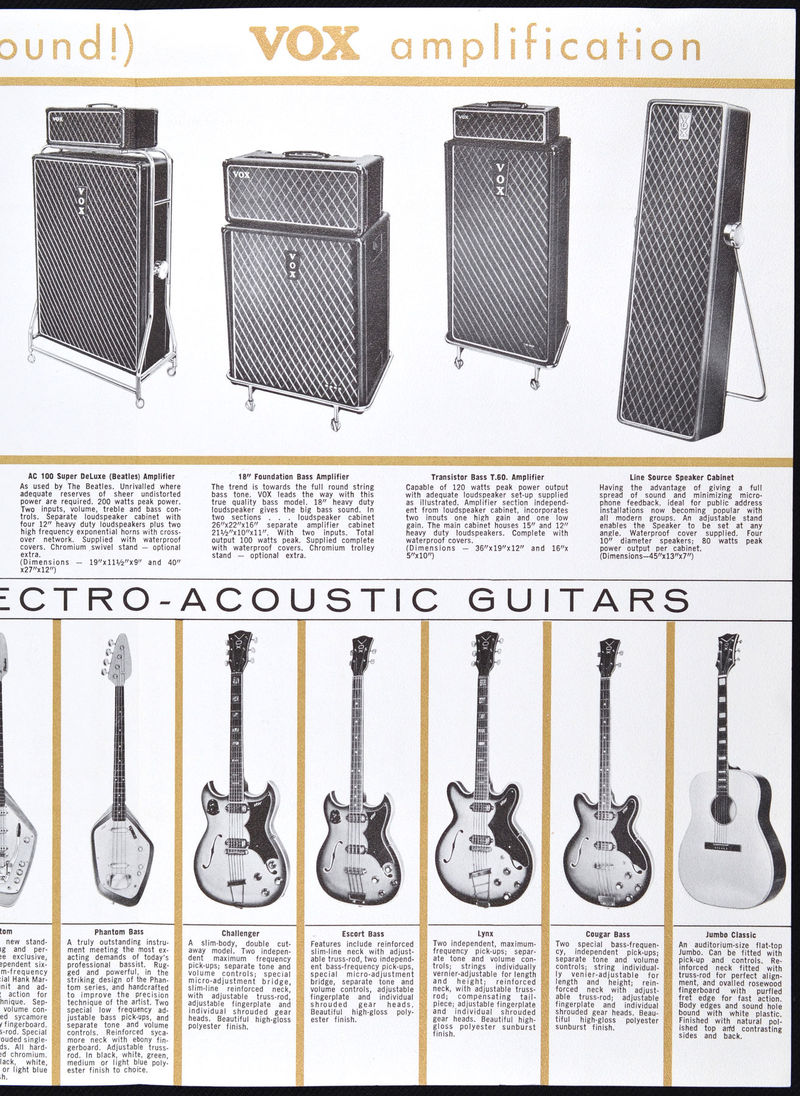 Thomas Organ Vox Million Dollar catalog, late 1964