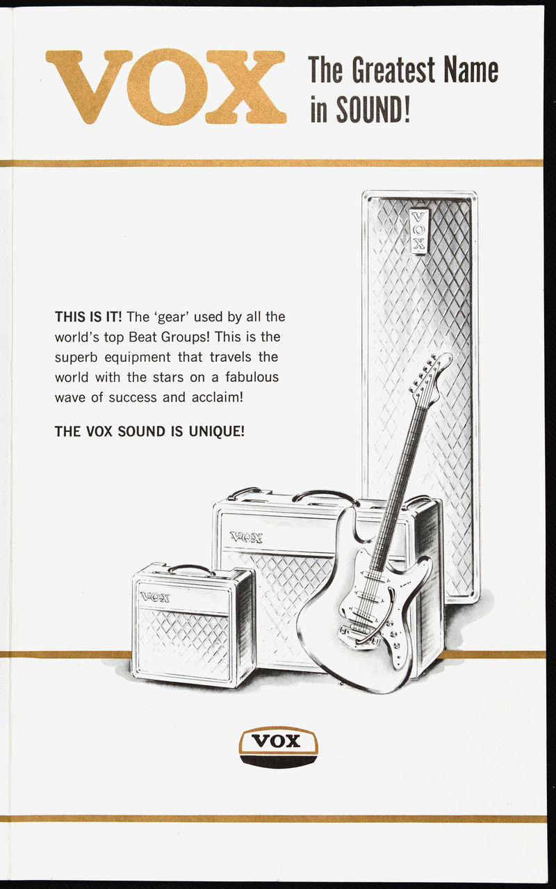 Thomas Organ Vox Million Dollar catalog, late 1964