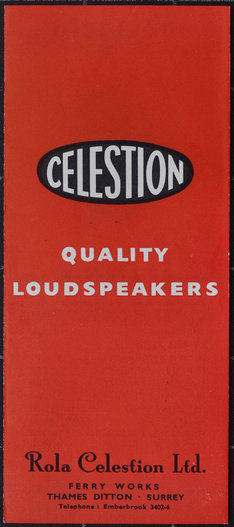 Celestion speaker leaflet from 1956