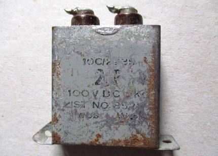 2uf capacitor from a Vox AC100 and Vox AC50 speaker cabinet