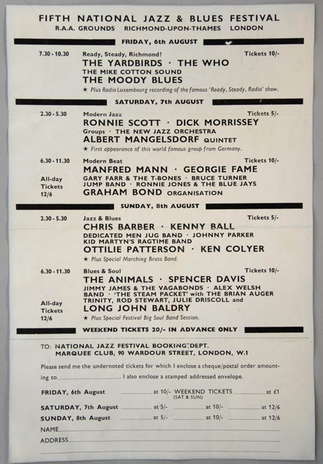 National Jazz and Blues Festival, 5th August 1965