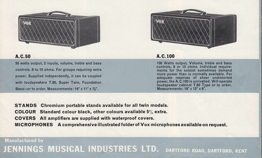 Vox catalogue, early 1964 Vox catalogue, early 1964