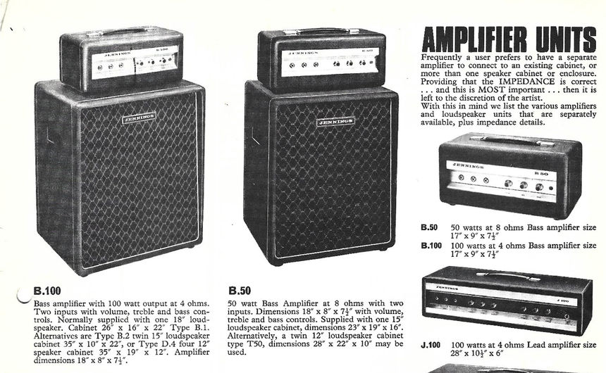 Jennings B100 bass amplifier