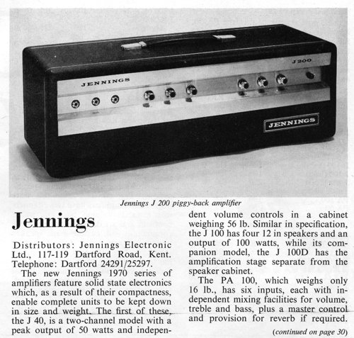 Jennings Electronic Industries, Focus on Amplifiers