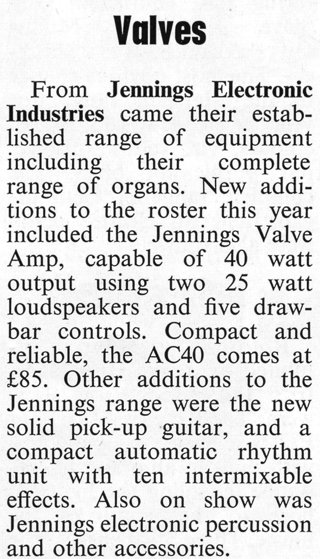 Jennings Electronic Industries, Focus on Amplifiers
