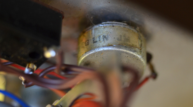 A rare Vox MC100/4 100 watt public address amplifier, all valve, 1966, detail