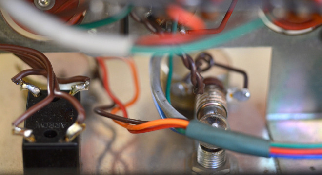 A rare Vox MC100/4 100 watt public address amplifier, all valve, 1966, detail