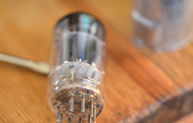 A rare Vox MC100/4 100 watt public address amplifier, all valve, 1966, detail