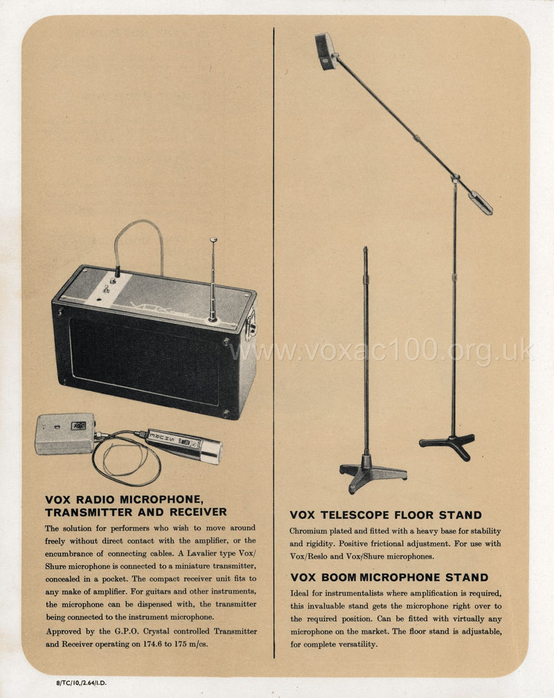 Vox Catalogue (Catalog), February 1964