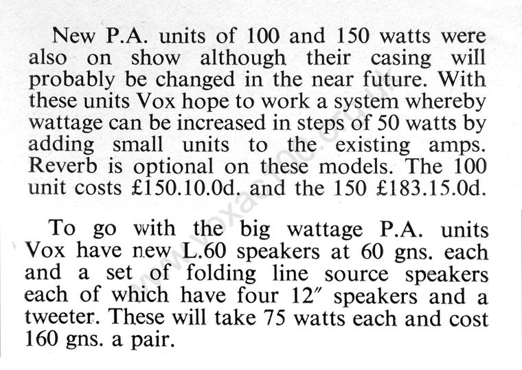 Beat Instrumental review of the Russell Hotel Trade Fair, August 1965, the MC150