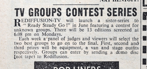 Ready Steady Win competition, NME, 10th April, 1964