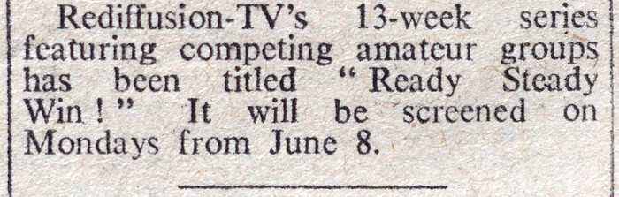 Ready Steady Win competition, NME, 24th April, 1964