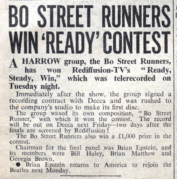Ready Steady Win competition, NME, Friday 11th September, 1964