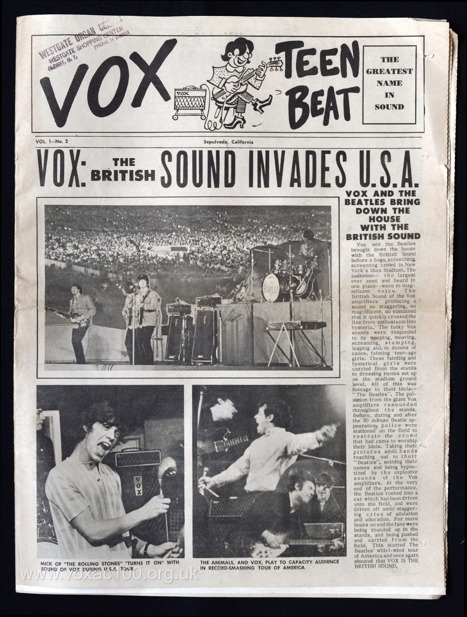 Vox Teen Beat magazine, volume I, issue 2, cover
