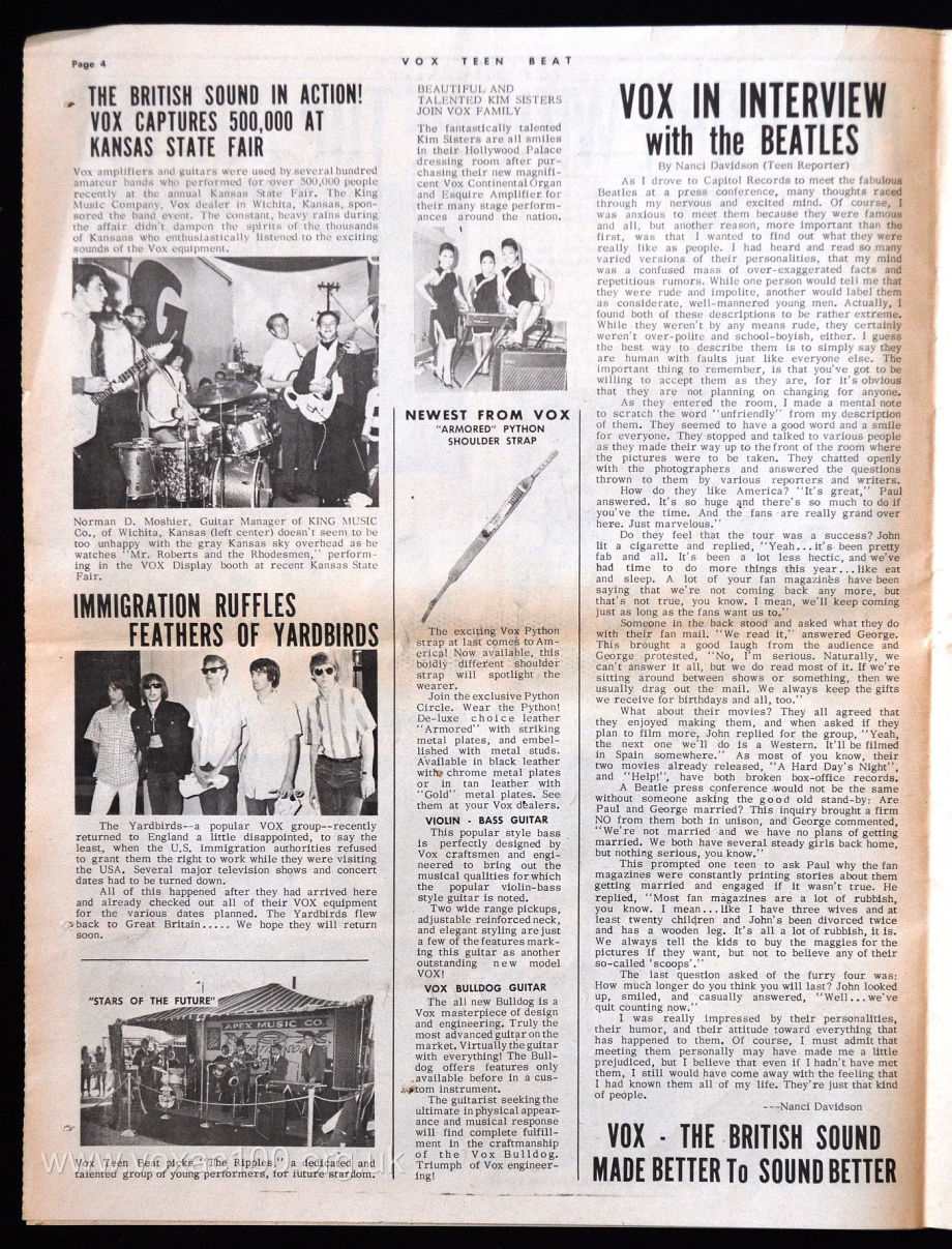 Vox Teen Beat magazine, volume I, issue 2, page 7