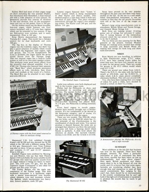 Beat Instrumental magazine, October 1965, British Musical Instrument Industries Fair