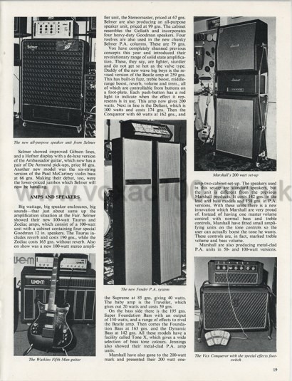 Beat Instrumental magazine, October, 1966, the British Musical Instrument Industries Fair, August, 1966