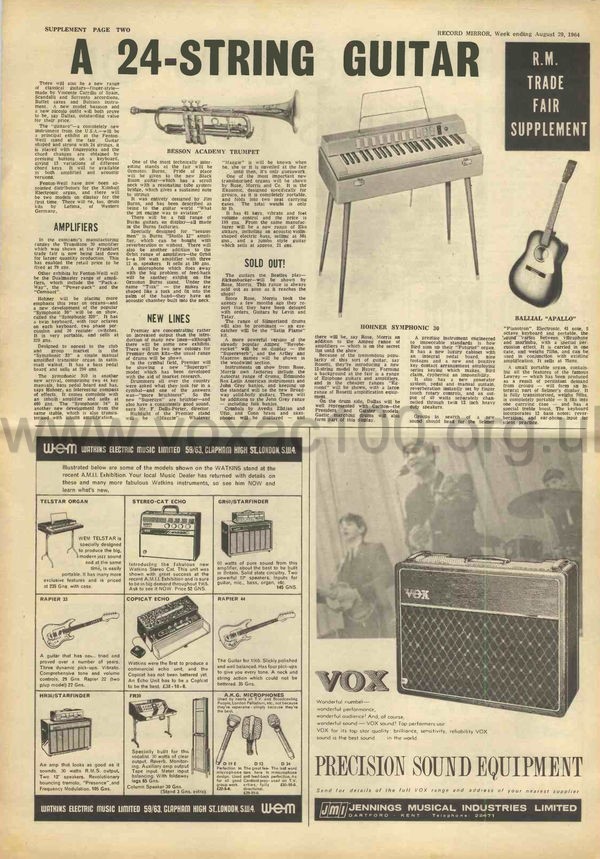Record Mirror, August 1964, British Musical Instrument Industries Fair