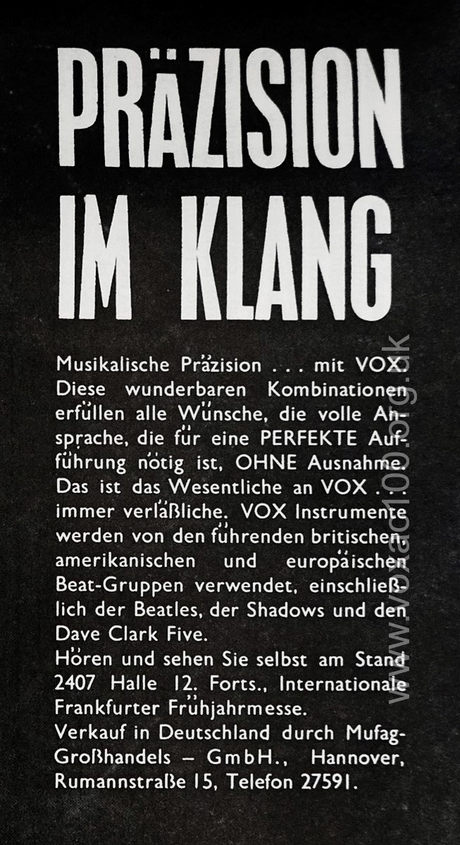 Vox at the Frankfurt Trade Fair, 1965
