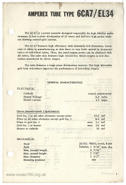 Mullard data sheets, supplied to Amperex in the early 1960s