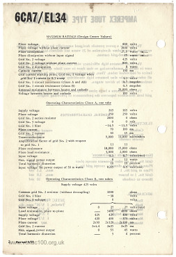 Mullard data sheets, supplied to Amperex in the early 1960s