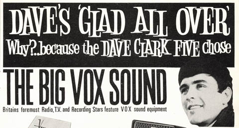The Dave Clark Five with Vox amplifiers and guitars