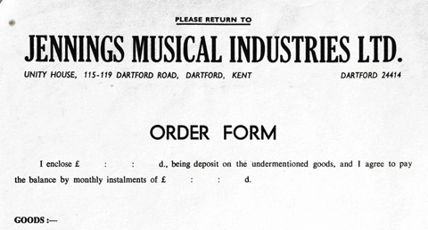 Jennings Musical Industries guitar pricelists, 1961-1962