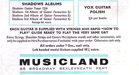 JMI pricelist for Musicland, Bexleyheath