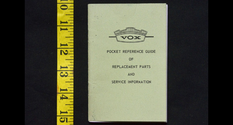Vox Pocket Reference Guide, late 1965 or early 1966