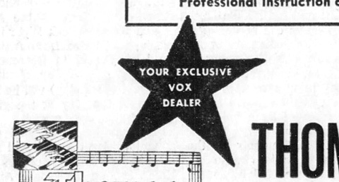 Vox dealers in the USA, late 1964 to 1967